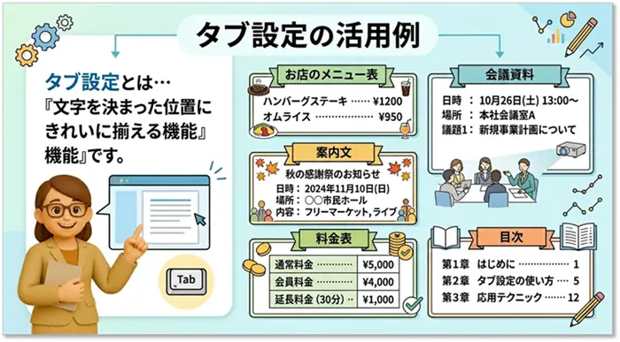 【Word タブ設定】