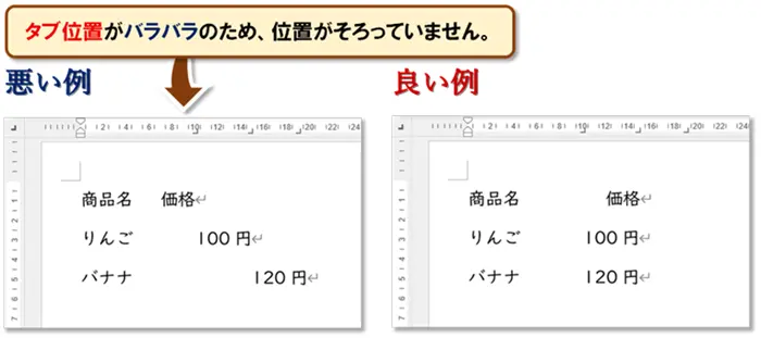 【Word タブ設定】