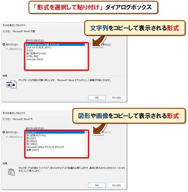 【Word:形式を選択して貼り付け】