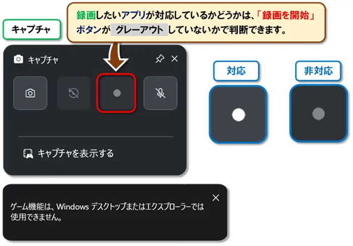 ショートカットキー【Windows キー+G】