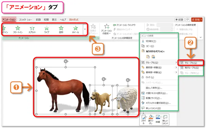 【PowerPoint アニメーションの作り方】