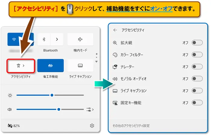 ショートカットキー【Windows ロゴ キー+A】
