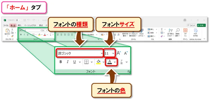 【Excel：フォント設定】