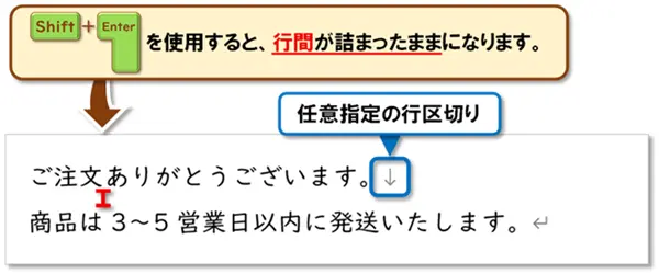 ショートカットキー【Shift+Enter】