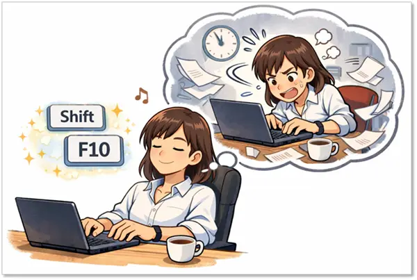 ショートカットキー【Shift+F10】